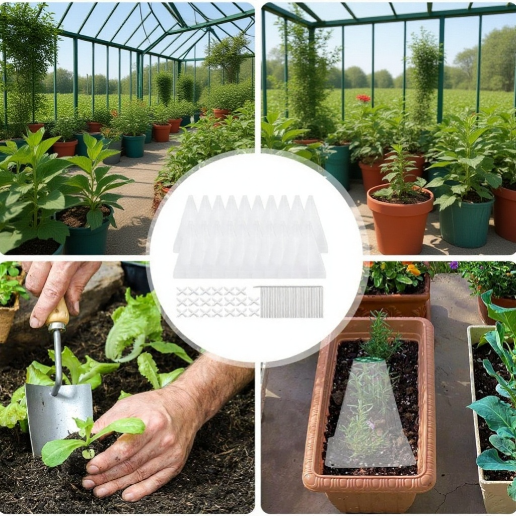 Cono protector para plántulas contra heladas y aves – Cubierta verde tipo campana para plantas