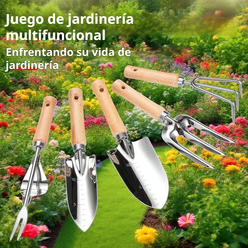 Juego de Herramientas de Jardinería - Pala de Tres Piezas para Flores y Verduras