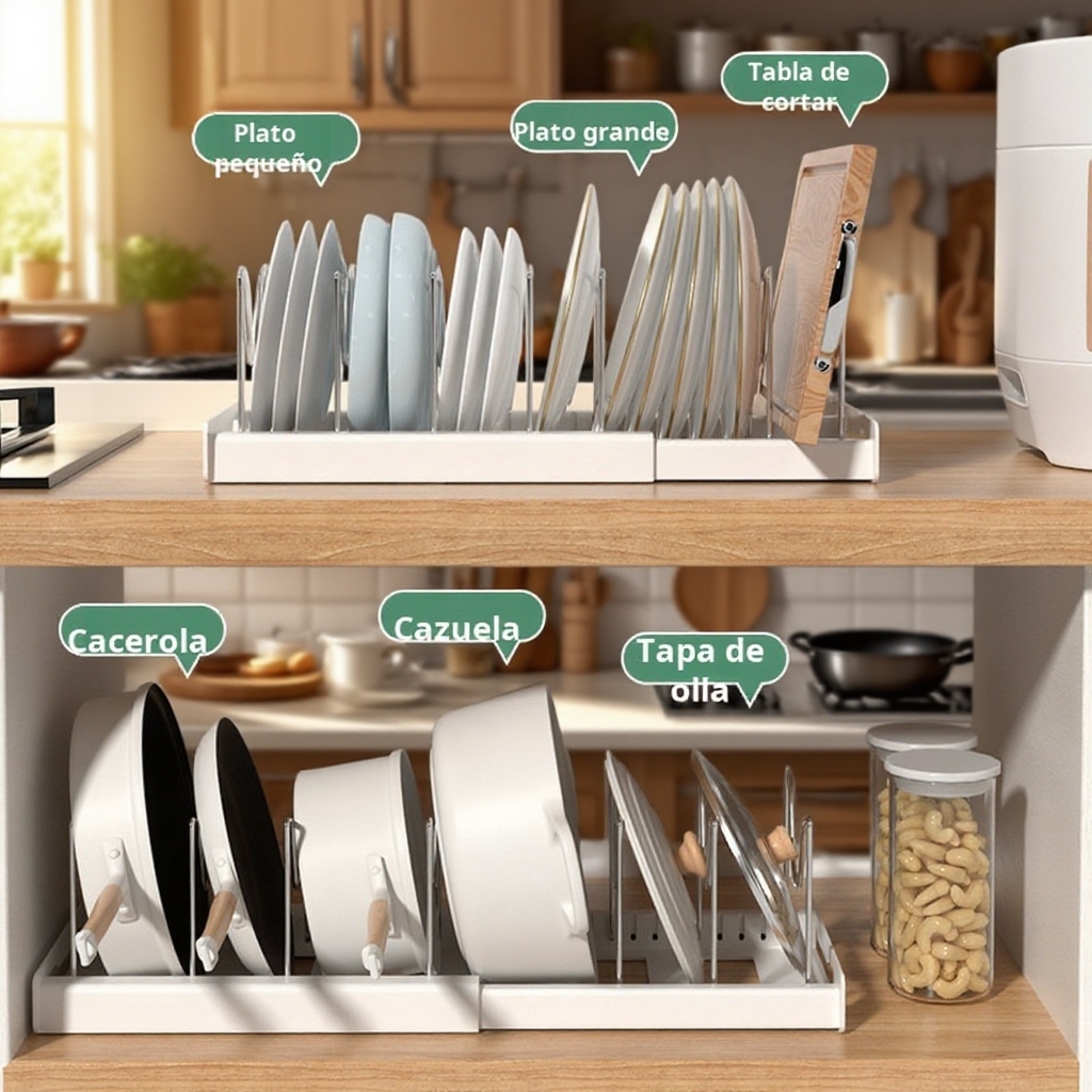 Estante de cocina ajustable y extensible sin necesidad de taladrar