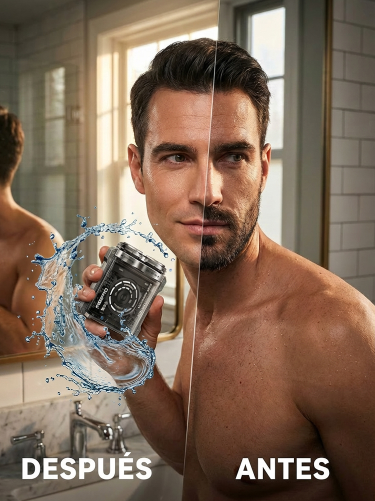 Rasuradora Magnética Cyber-Mecha: 60 días de batería, rasurado al ras, ¡filo eterno! 🤖🧲🔋🪒