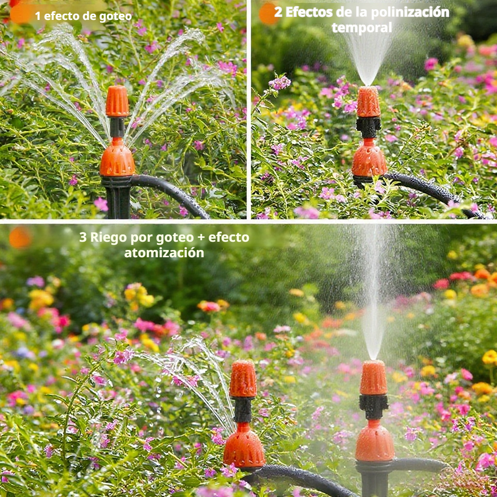 Rociador de jardín multifuncional: pulverización y riego en un solo aparato