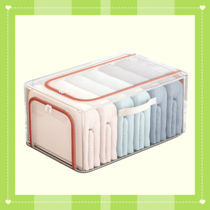 Gran caja de almacenamiento transparente y resistente para ropa