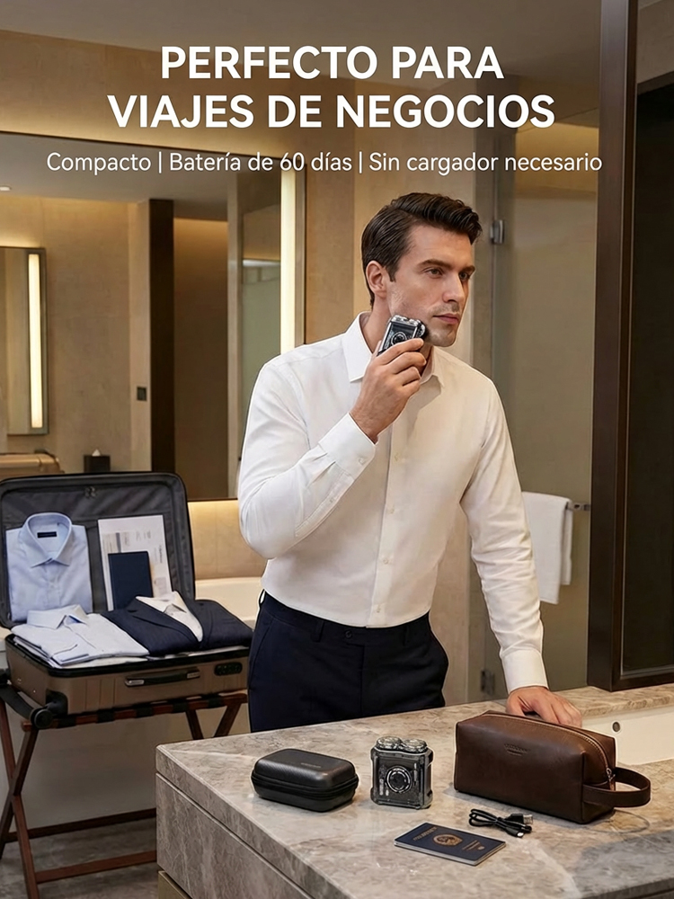 Rasuradora Magnética Cyber-Mecha: 60 días de batería, rasurado al ras, ¡filo eterno! 🤖🧲🔋🪒