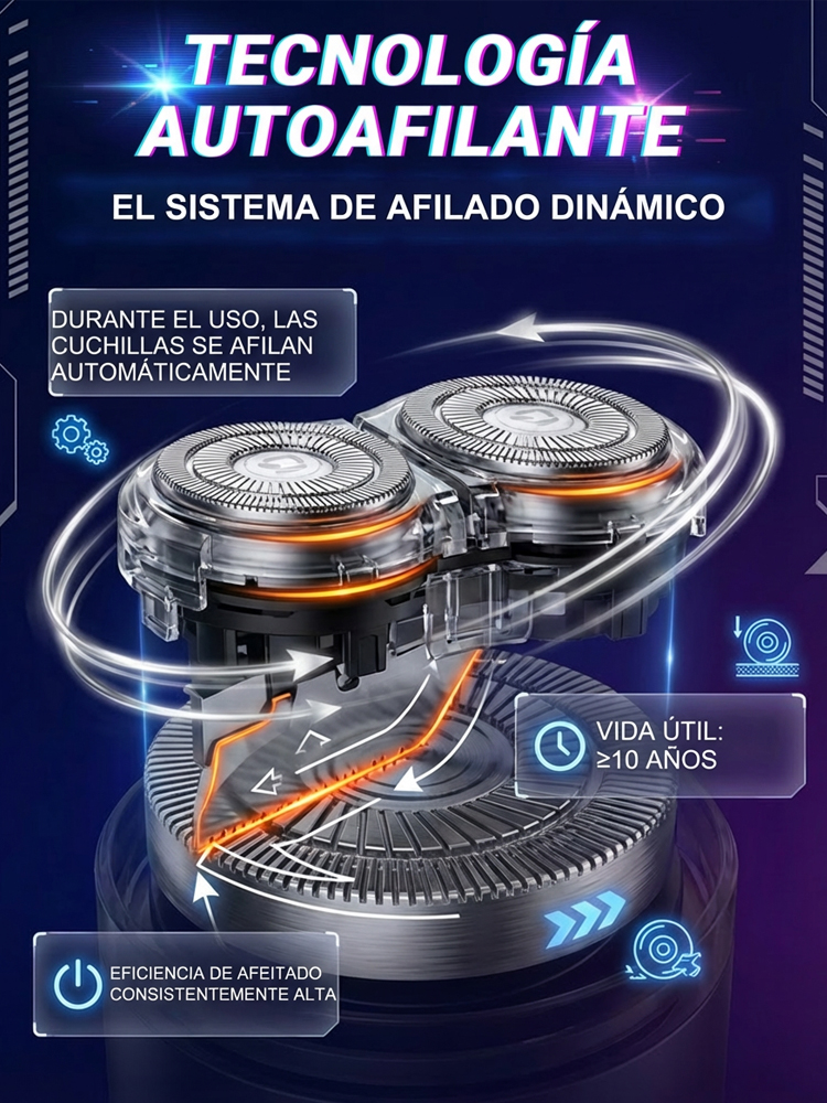 Rasuradora Magnética Cyber-Mecha: 60 días de batería, rasurado al ras, ¡filo eterno! 🤖🧲🔋🪒