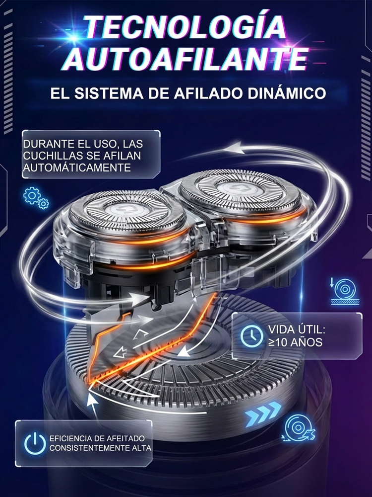 Rasuradora Magnética Cyber-Mecha: 60 días de batería, rasurado al ras, ¡filo eterno! 🤖🧲🔋🪒