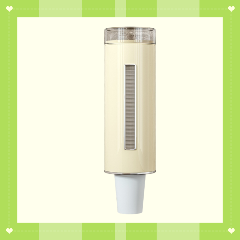 Estante de pared para vasos de papel con protección contra el polvo