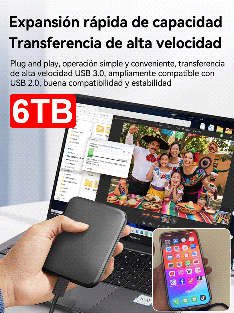 ¡Calidad profesional! 💼 Disco duro portátil USB 3.0 de primera línea. 🌟
