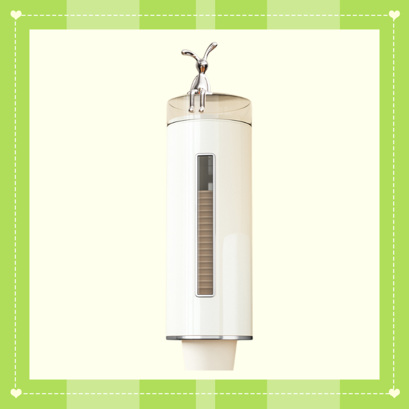 Estante de pared para vasos de papel con protección contra el polvo