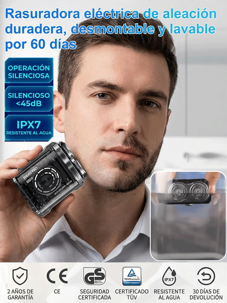 Rasuradora Magnética Cyber-Mecha: 60 días de batería, rasurado al ras, ¡filo eterno! 🤖🧲🔋🪒