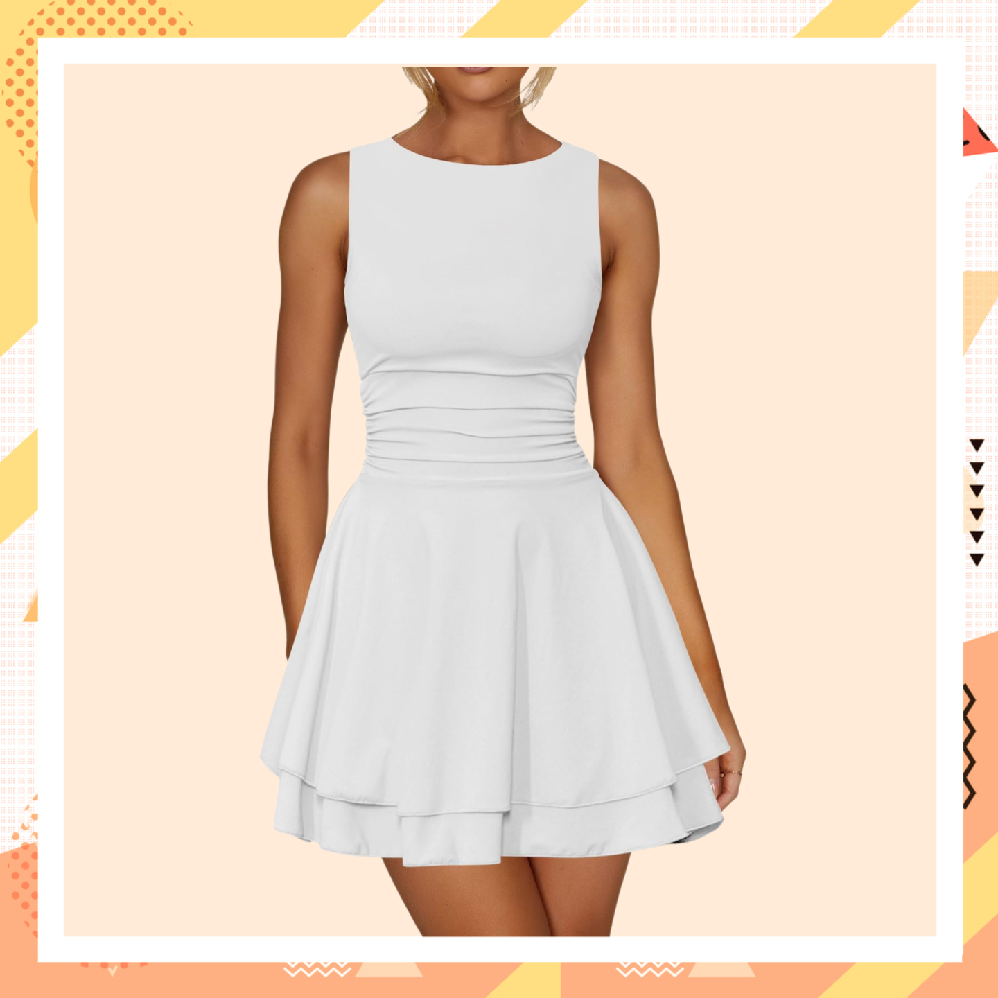 Vestido ajustado de verano, color sólido y dulce