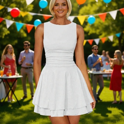 Vestido ajustado de verano, color sólido y dulce