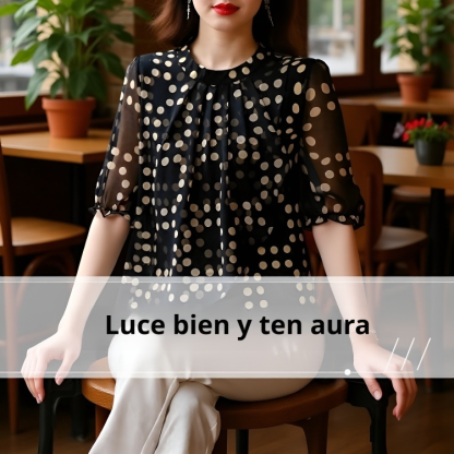 Camisa femenina de manga corta, casual y favorecedora