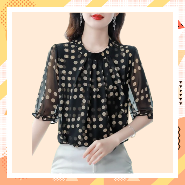 Camisa femenina de manga corta, casual y favorecedora