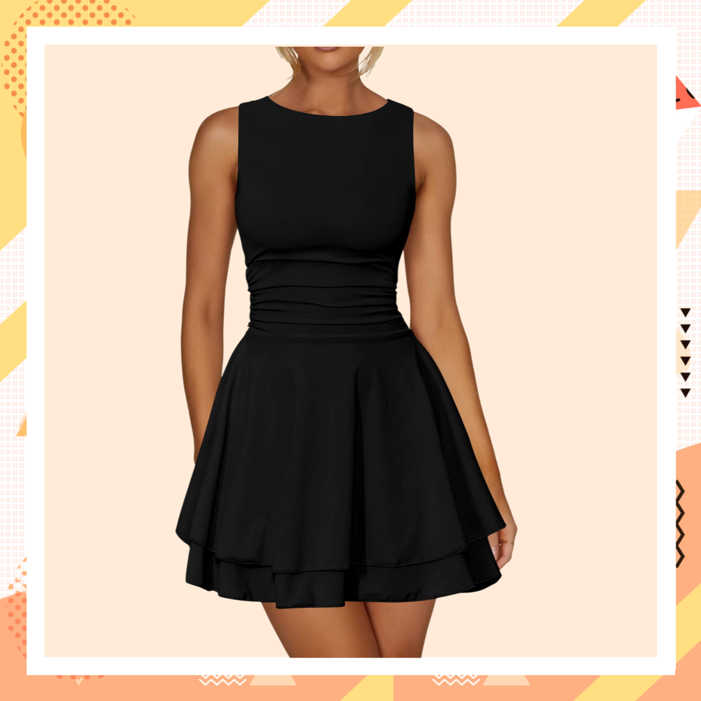 Vestido ajustado de verano, color sólido y dulce