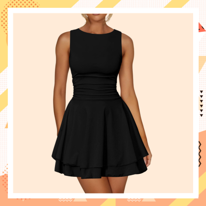 Vestido ajustado de verano, color sólido y dulce