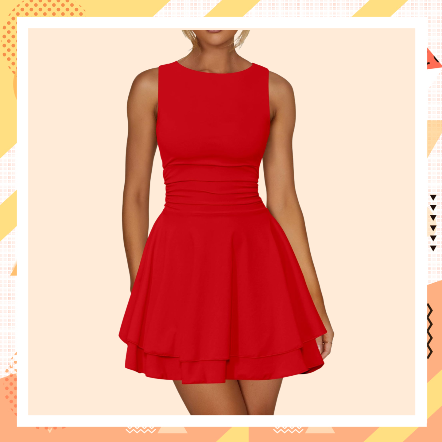 Vestido ajustado de verano, color sólido y dulce