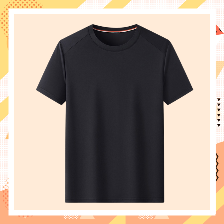 T-shirt masculina de verano, color sólido, tela fresca y antibacteriana