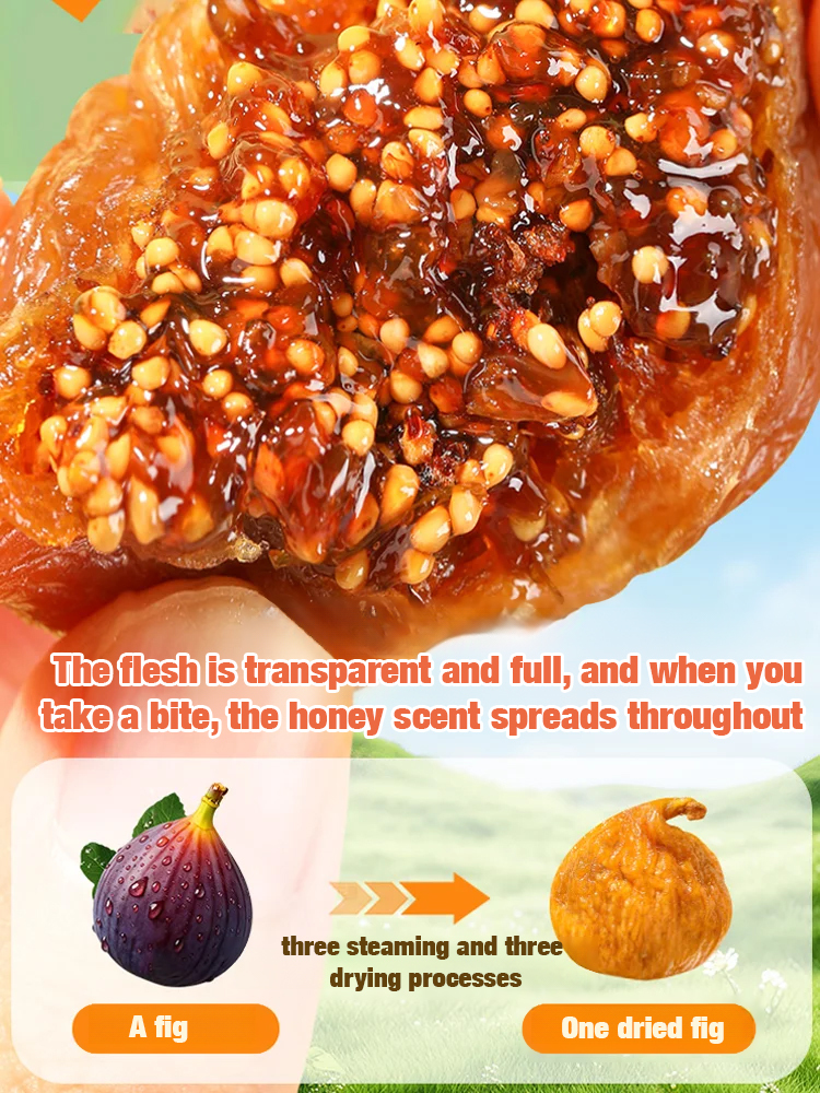 【Jumbo Pack】Soft, Chewy & Naturally Sweet "Honey-Sweet Core" Dried Figs ❤ All-Natural & Low Calorie