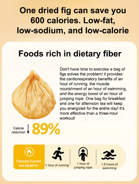 【Jumbo Pack】Soft, Chewy & Naturally Sweet "Honey-Sweet Core" Dried Figs ❤ All-Natural & Low Calorie