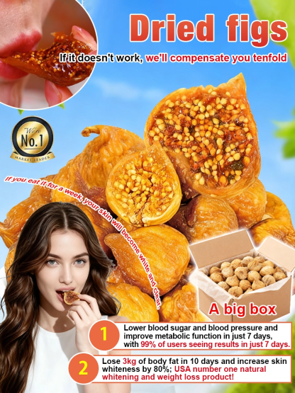 【Jumbo Pack】Soft, Chewy & Naturally Sweet "Honey-Sweet Core" Dried Figs ❤ All-Natural & Low Calorie