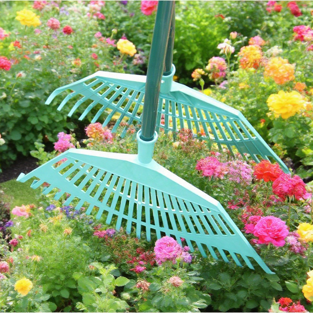 Outil de jardinage : râteau à gazon pour feuilles mortes et nettoyage du jardin