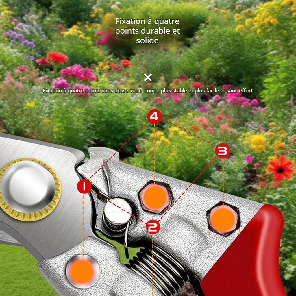 Petite cisaille de jardin robuste en acier SK5, économiseuse d’effort, pour branches et fleurs