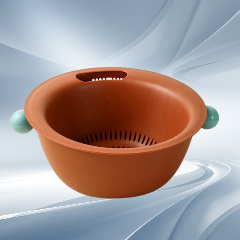 Boîte de rangement double couche, poignée boule, plastique solide, couleur unie