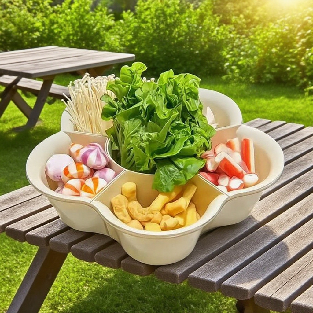  Plateau à compartiments rotatif pour hot pot, panier égouttoir domestique, pratique pour la cuisine