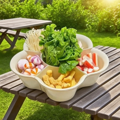  Plateau à compartiments rotatif pour hot pot, panier égouttoir domestique, pratique pour la cuisine