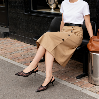 Leopard Mesh Slingback