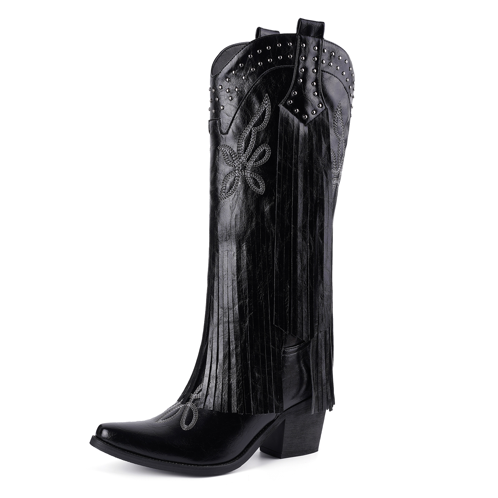 Women's Cowgirl Boots Knee High Fringe Boots