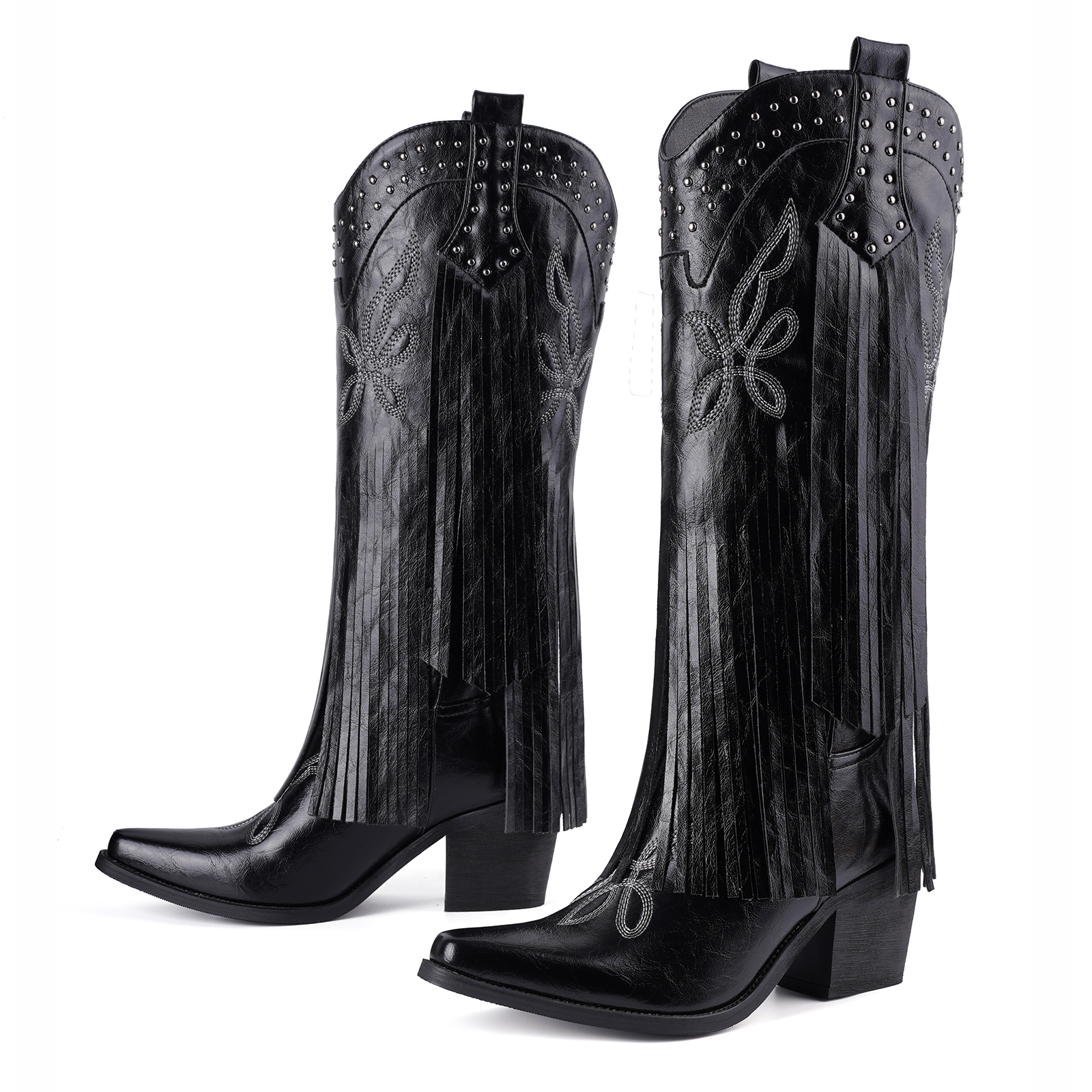 Women's Cowgirl Boots Knee High Fringe Boots