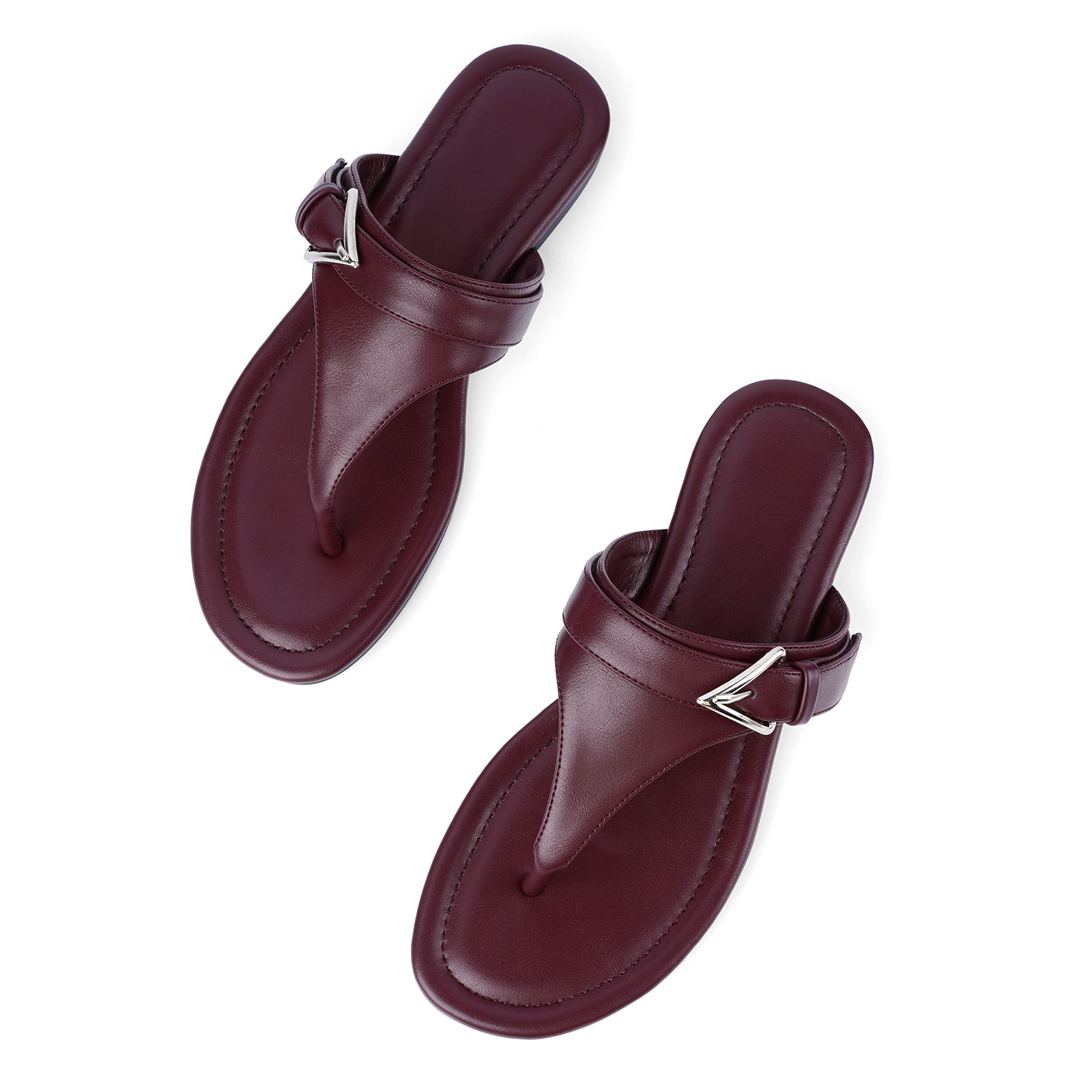 Women's Thong Sandals Flip Flop Slip On Buckle Flat Sandals 