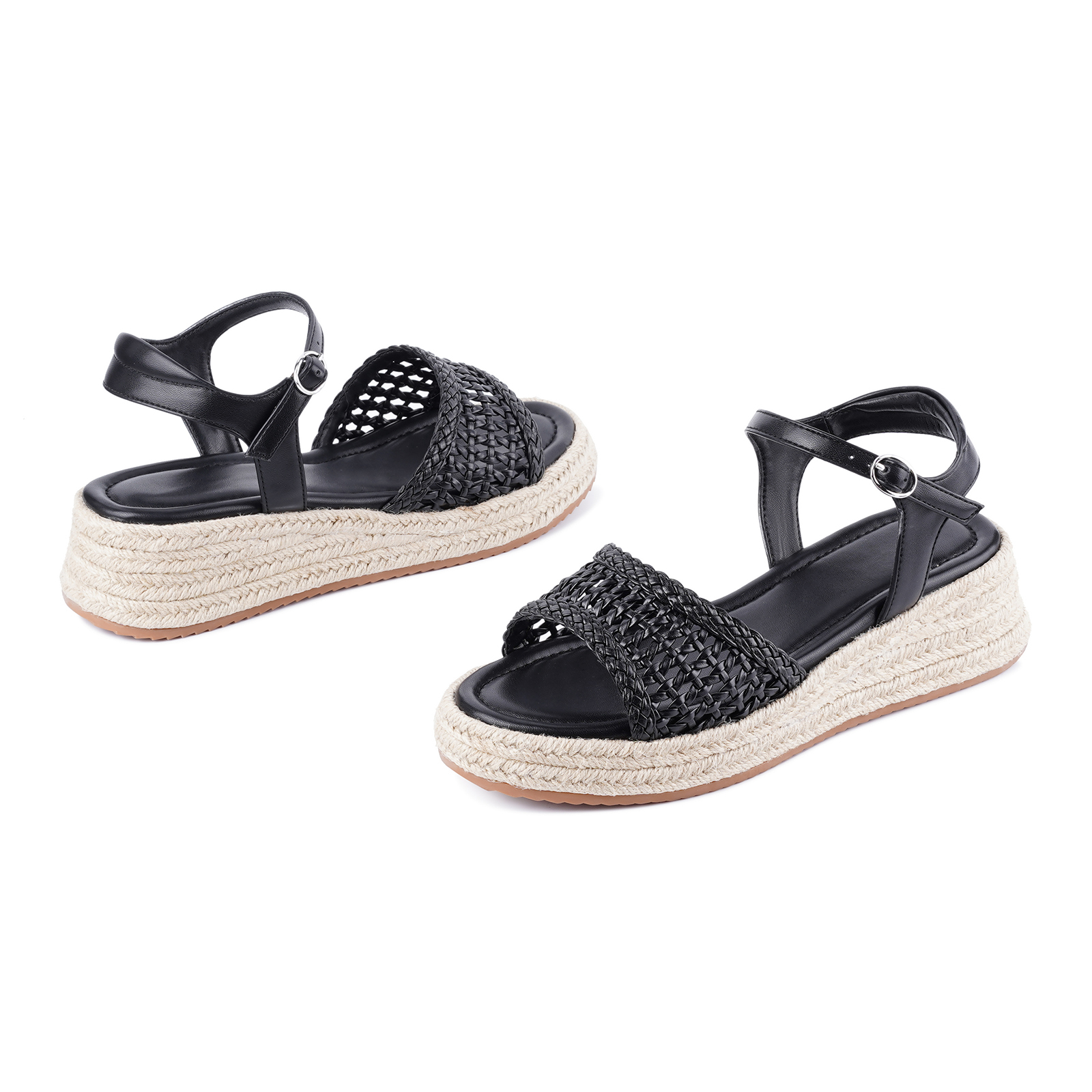 Women's Boho Espadrille Raffia Wedge Platform Sandals Woven Sandals