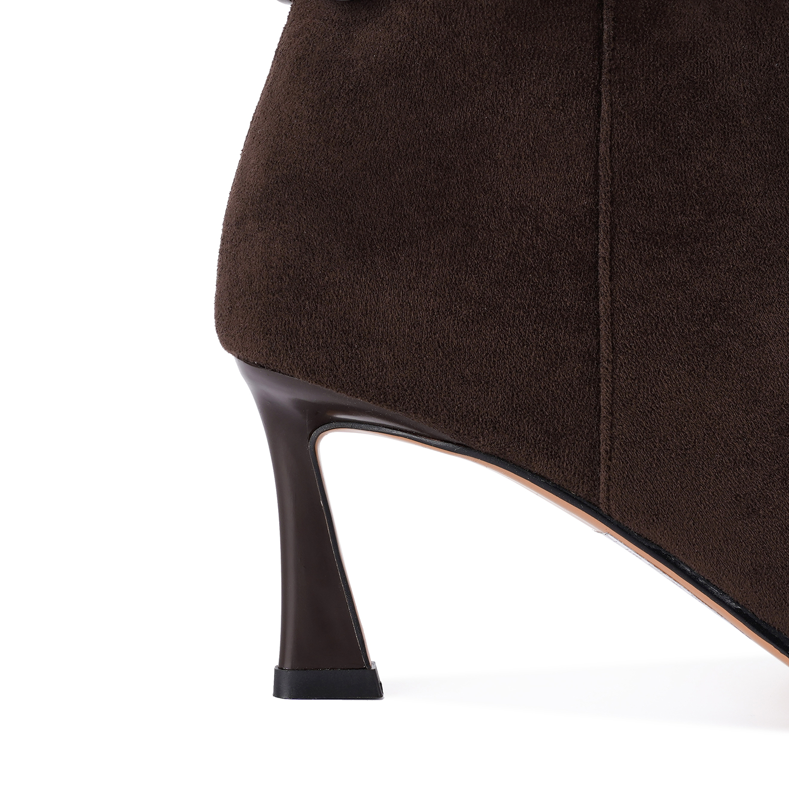 Women's Jeweled Knee High Boots Pointed Toe Kitten Heel 