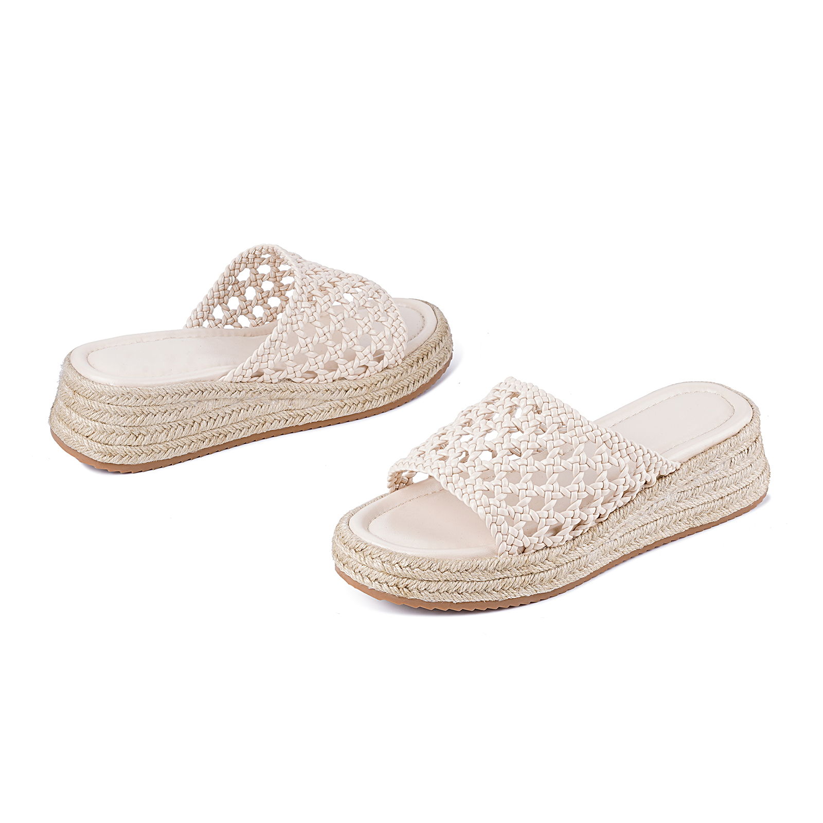 Platform Slip on Espadrille Sandals for Women Slides