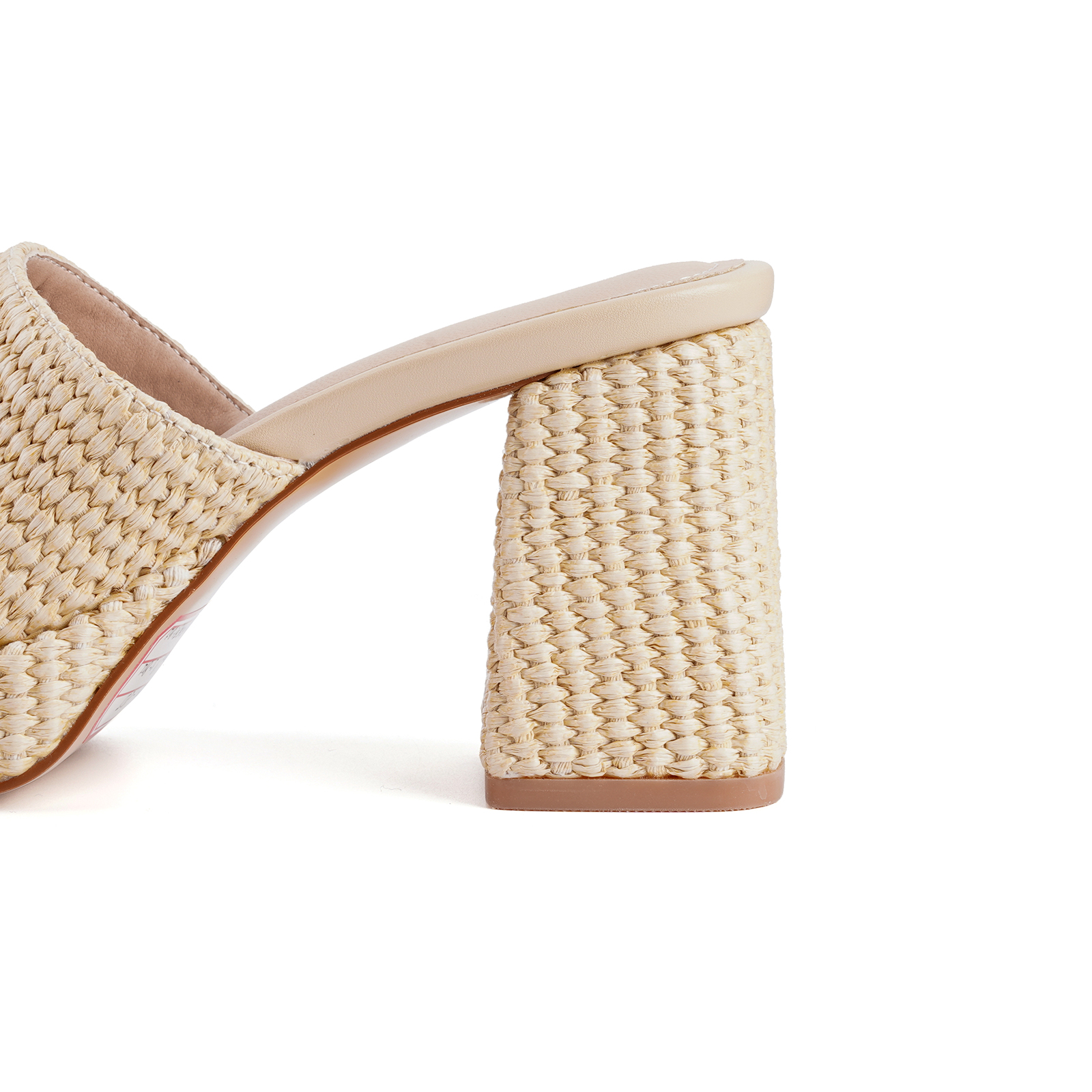 Raffia Woven Heeled Sandals for Women Beach Slides Sandals