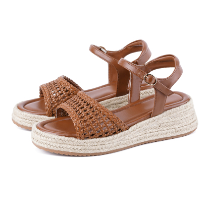 Women's Boho Espadrille Raffia Wedge Platform Sandals Woven Sandals