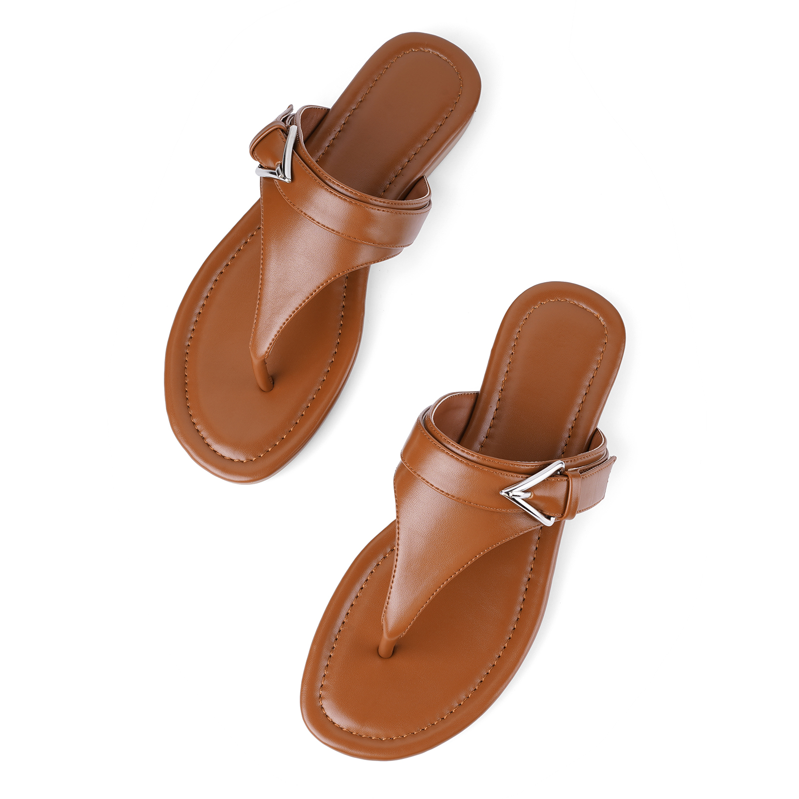 Women's Thong Sandals Flip Flop Slip On Buckle Flat Sandals 