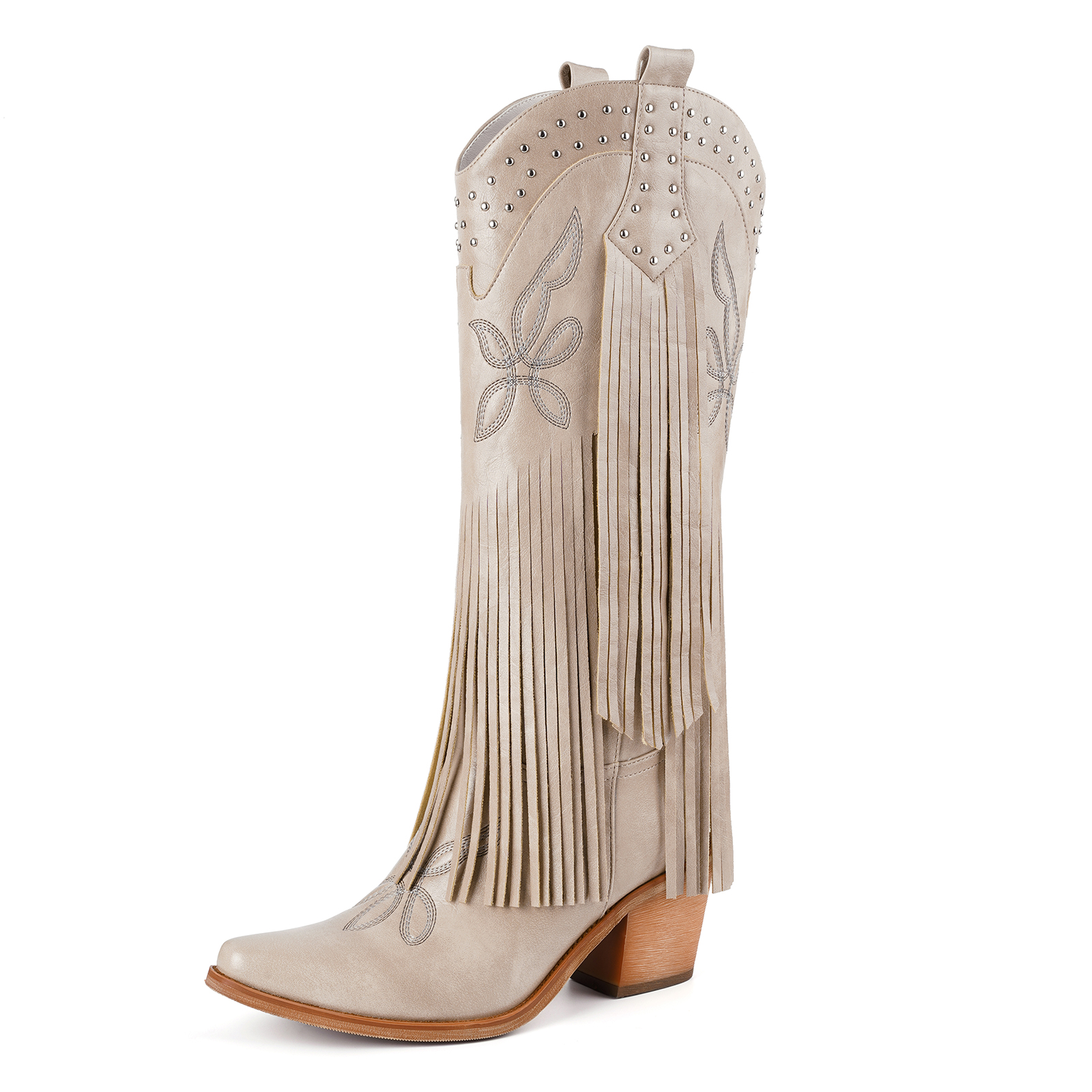 Women's Cowgirl Boots Knee High Fringe Boots