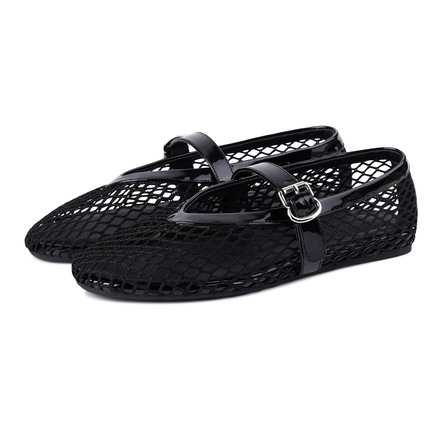 Mesh Ballet Flats for Women Fishnet Ballerina Flat Shoes