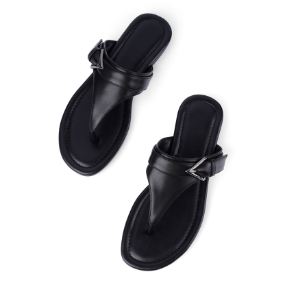 Women's Thong Sandals Flip Flop Slip On Buckle Flat Sandals 
