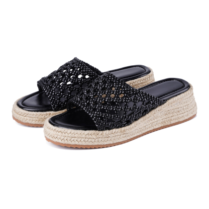 Platform Slip on Espadrille Sandals for Women Slides