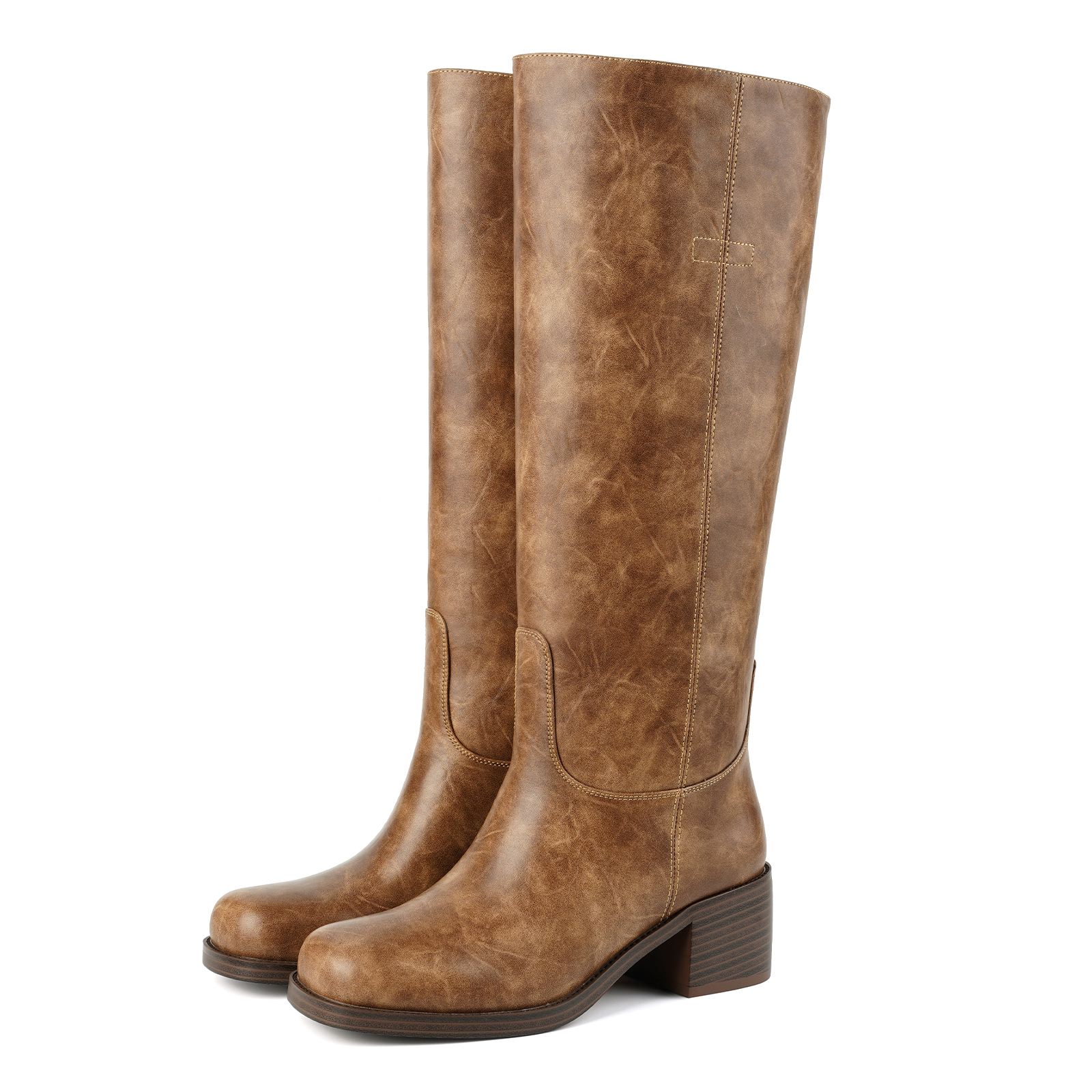 Women's Chunky Heel Knee High Boots 