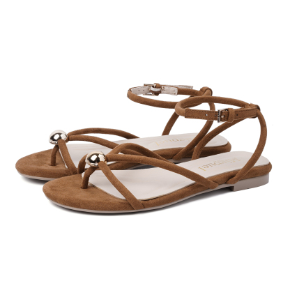 Women's Strappy Flat Sandals Dressy Beach Thong Sandals