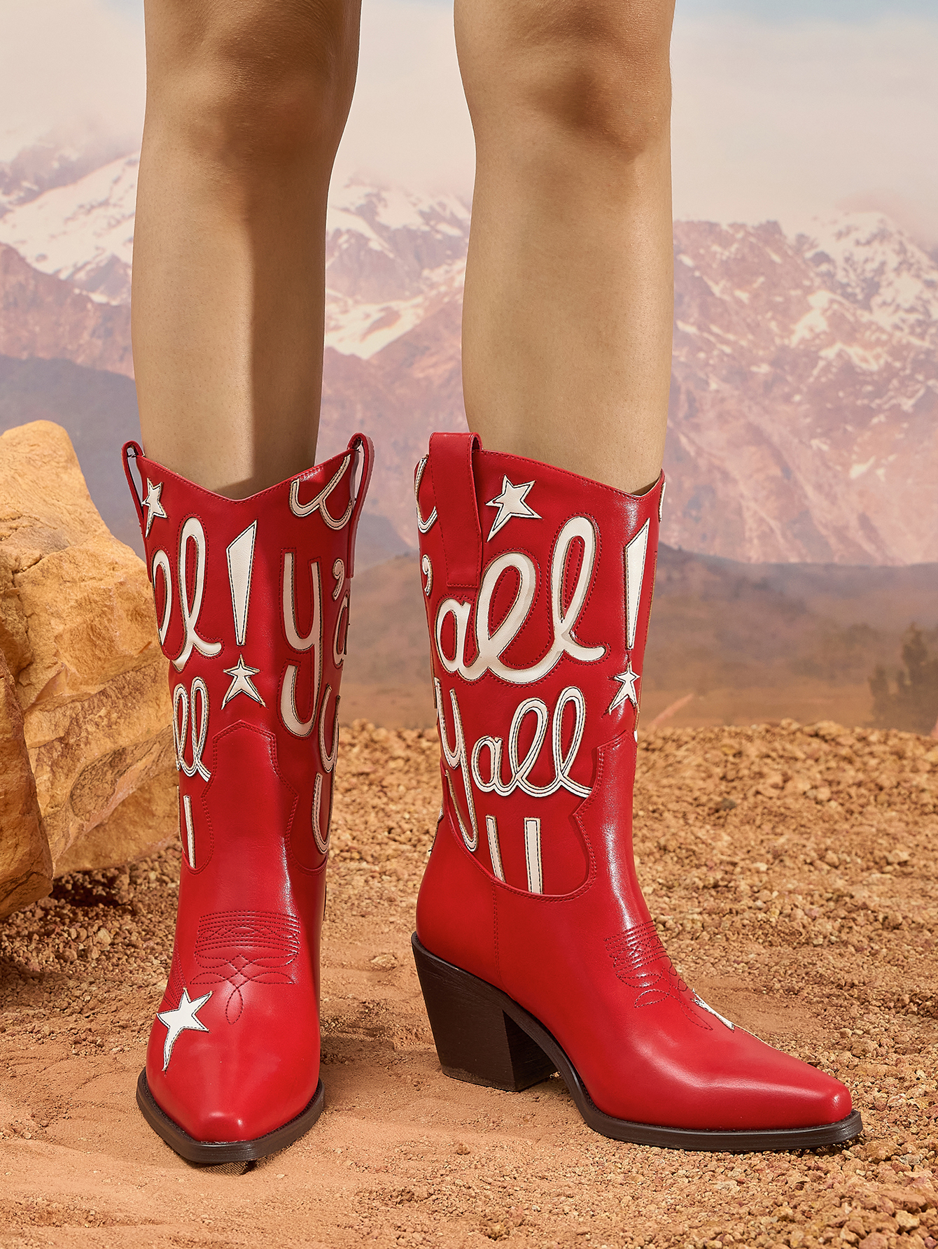 Women's Metallic Cowboy Boots Fashion Embroidery Pointed Toe Pull On Western Boots