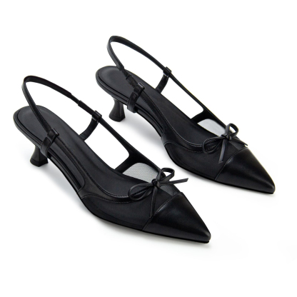 Mesh Bow Slingback