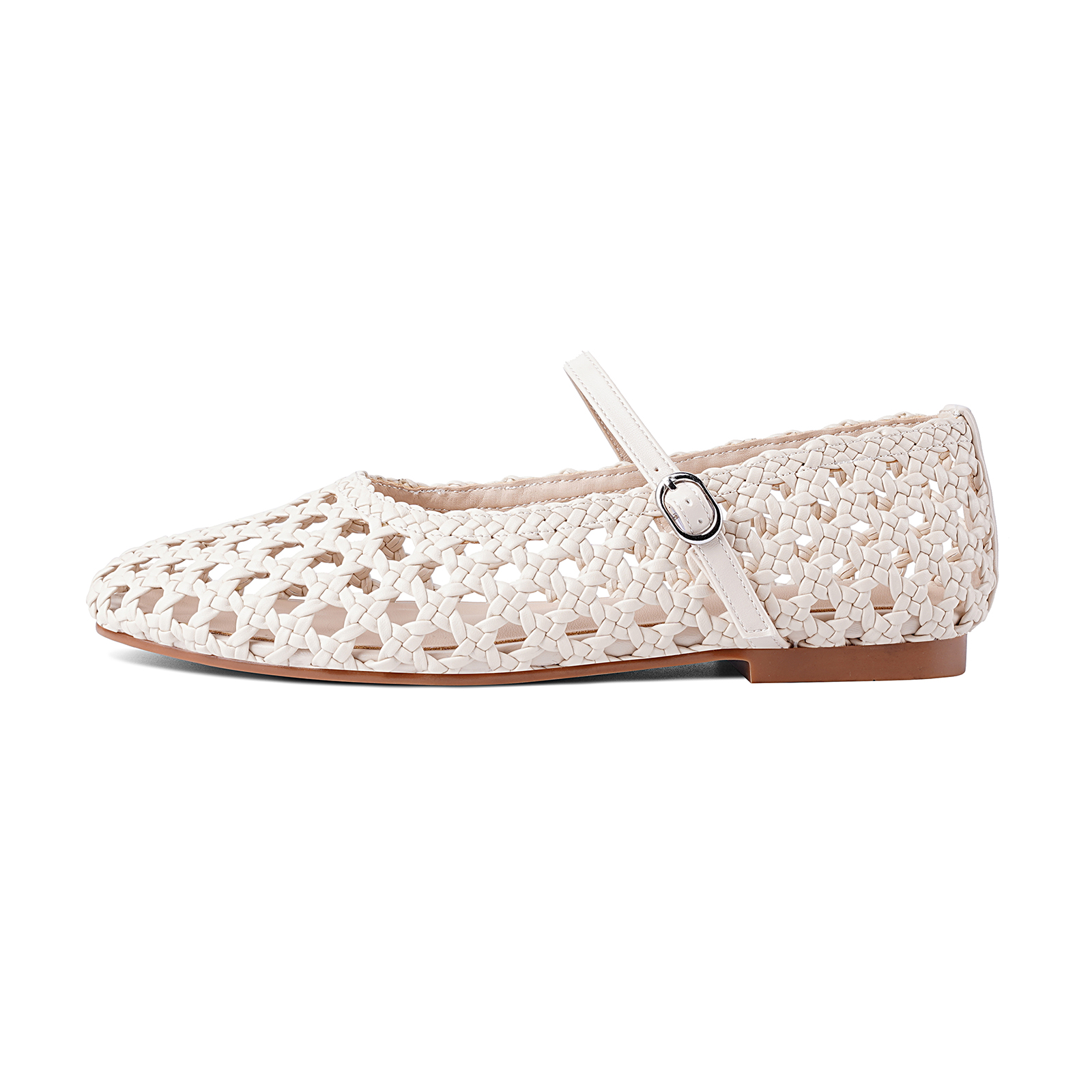 Woven Mesh Ballet Flats for Women Mary Janes Ballerina Flat Shoes