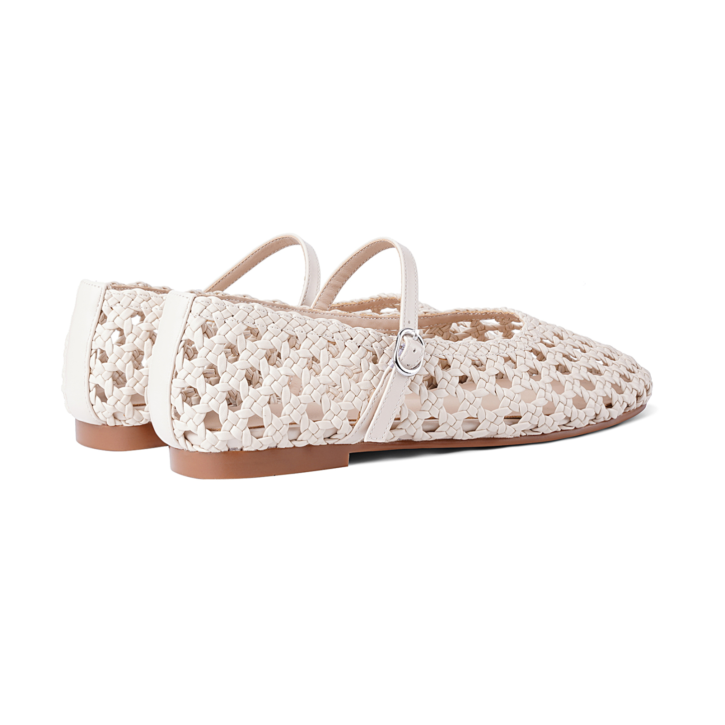 Woven Mesh Ballet Flats for Women Mary Janes Ballerina Flat Shoes