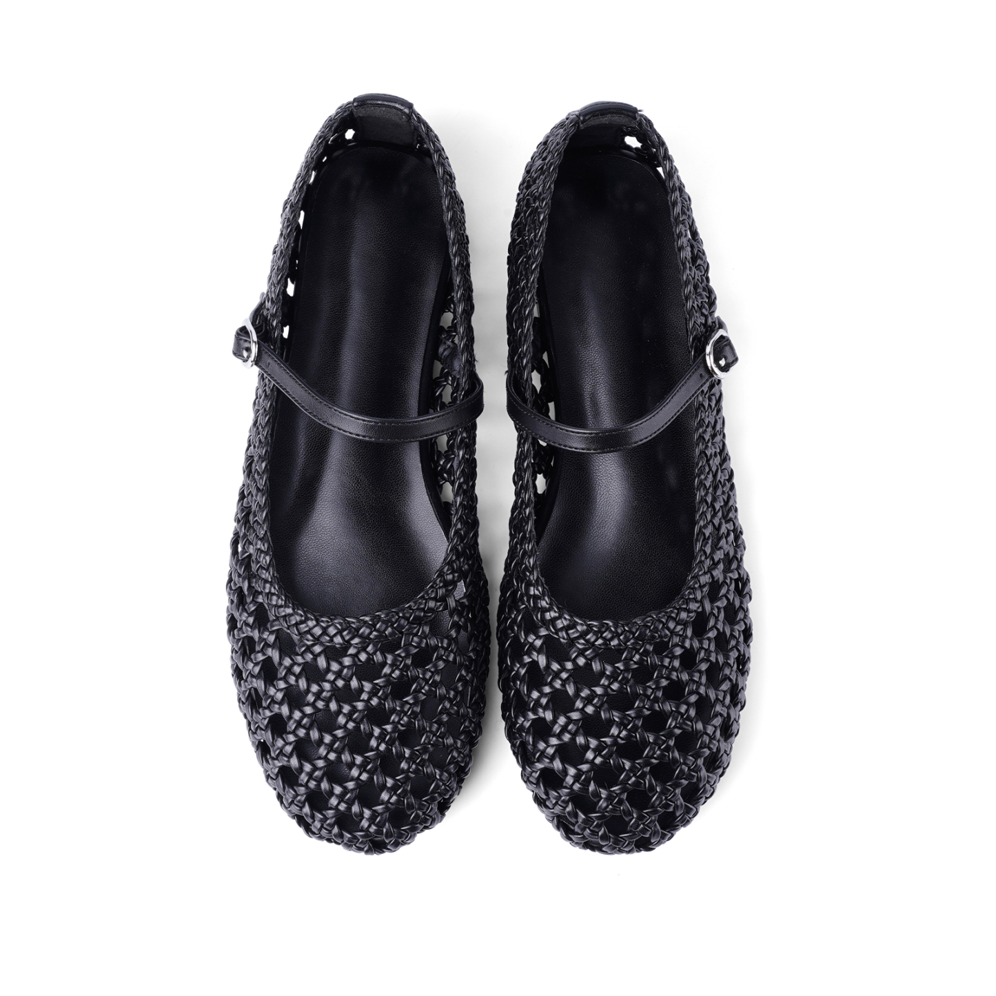 Woven Mesh Ballet Flats for Women Mary Janes Ballerina Flat Shoes